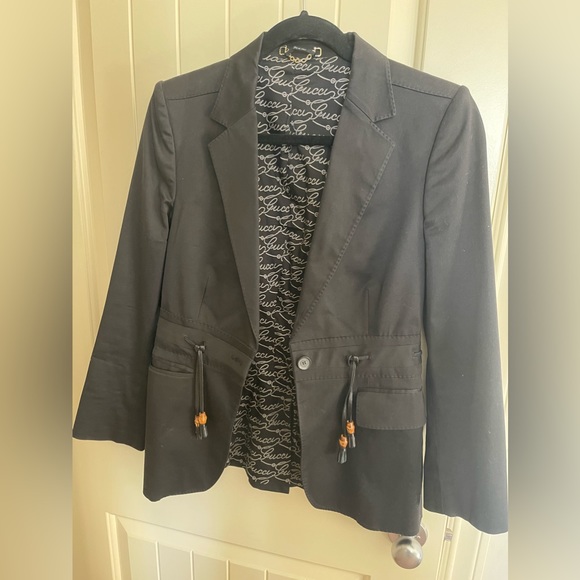 Authentic Gucci blazer Black S with bamboo pockets - Picture 6 of 8